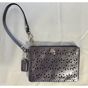 Coach Wristlet Light Purple Wallet Lazer Cut Design